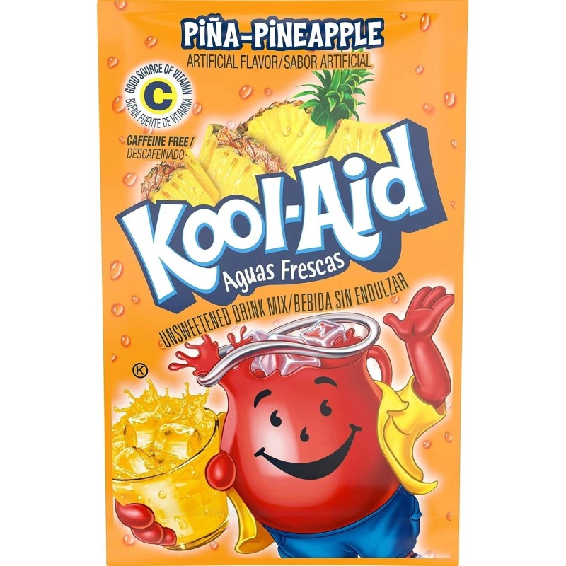 KOOL-AID Aguas Frescas Pina Pineapple Flavored Unsweetened pack of 48