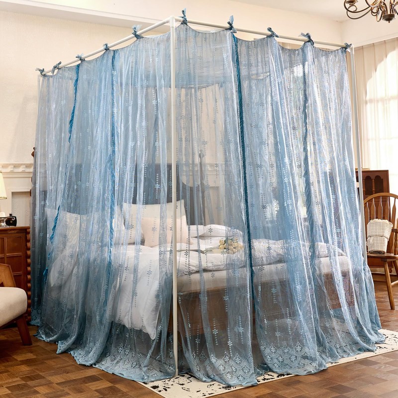 AIKASY Bed Canopy Mosquito Net for 4 Corner Post Beds,