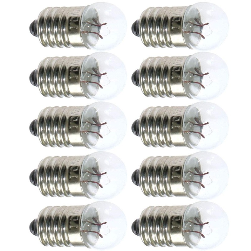 MEETOOT Set of 10pcs 1.5V Screw Mini Bulbs and 5pcs
