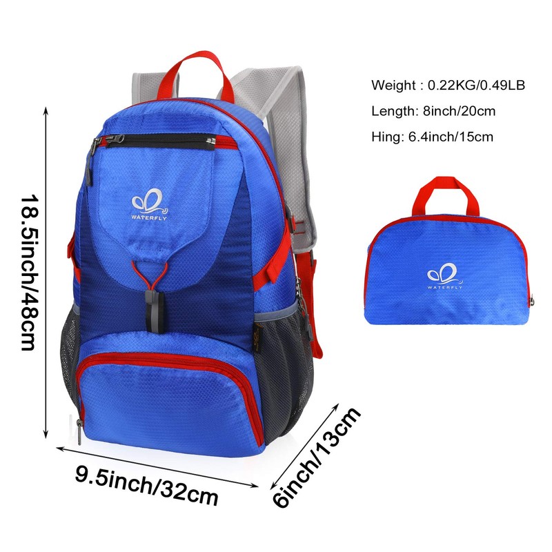 Waterfly Hiking Backpack, Ultralight Outdoor Backpack Foldable Waterproof Multifunctional Daypack