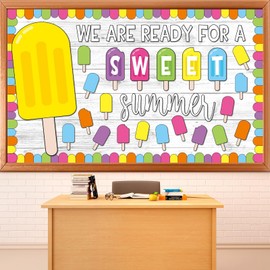 Summer Bulletin Board Decorations Set Sweet Ice Popsicle Classroom Decorations We are Ready for A Sweet Summer Paper Cutouts for Teacher Back to School Supplies Wall Preschool Blackboard Supplies