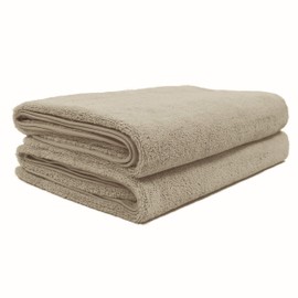 Polyte Quick Dry Lint Free Microfiber Bath Sheet, 35 x 70 in, Pack of 2 (Beige)