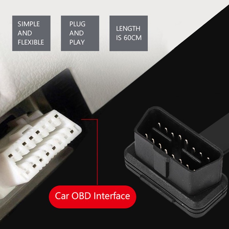 16 Pin Male to Female OBD2 Extension Cable Adapter Connector