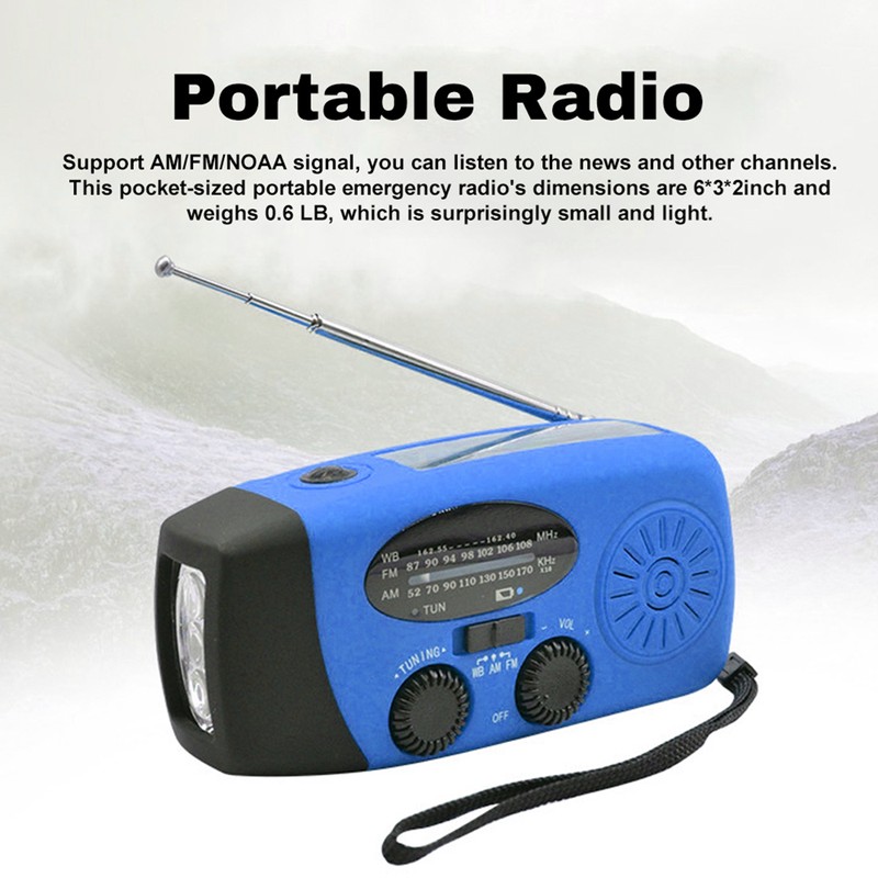 Emergency Hand Crank Radio with LED Flashlight, Portable Weather Radio