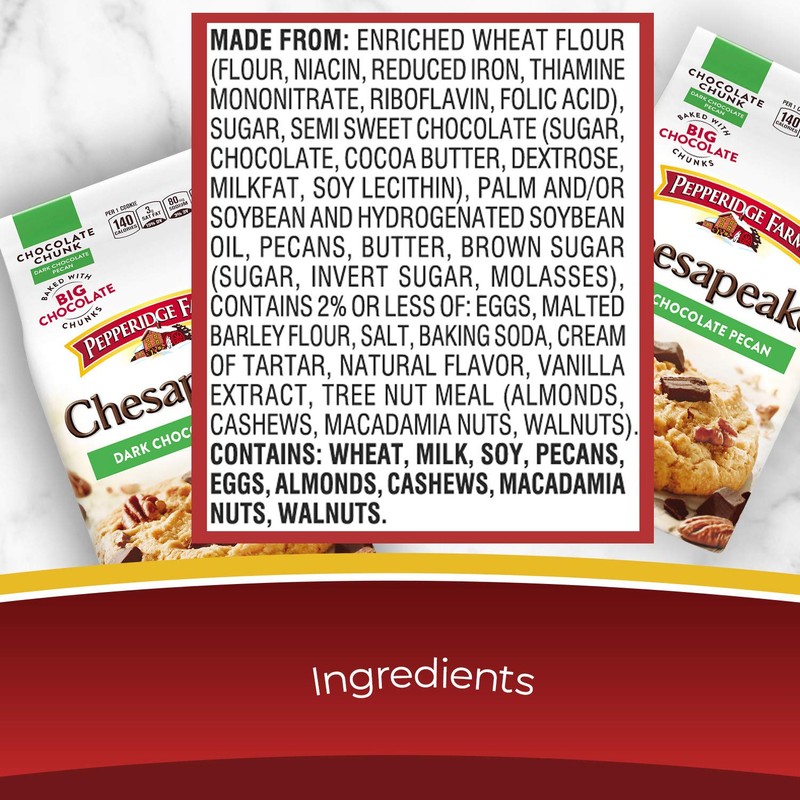 Pepperidge Farm Cookie Collections Chesapeake Crispy Dark Chocolate Pecan Cookies,