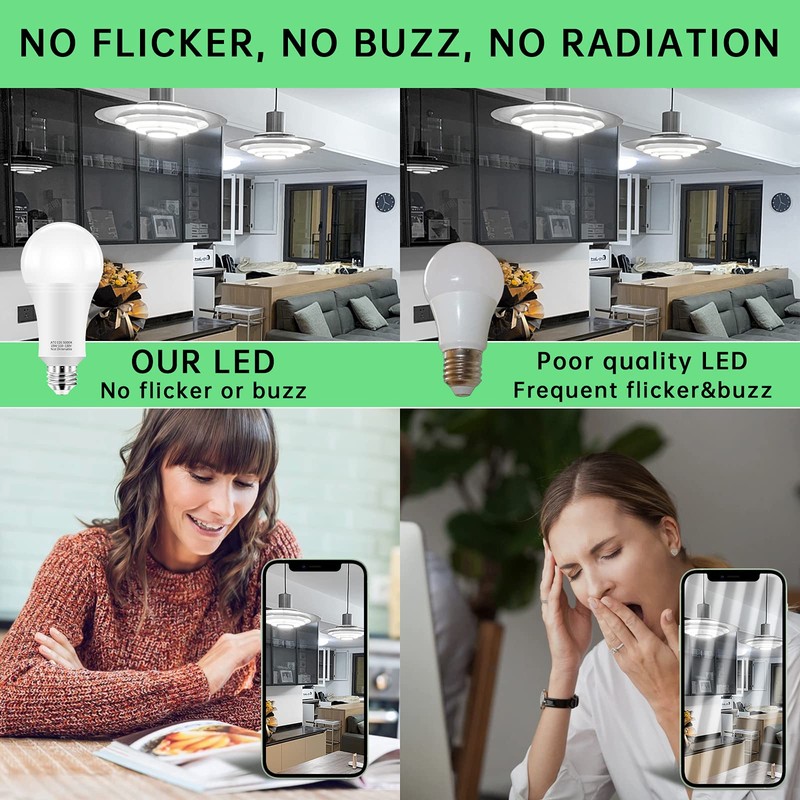 KINDEEP 150-200W Equivalent 23W E26 LED Bulb, A21 LED Super