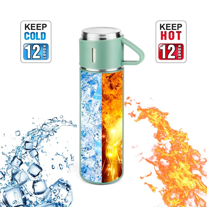 Stainless Steel Thermo 500ml/16.9oz Vacuum Insulated Bottle with Cup for