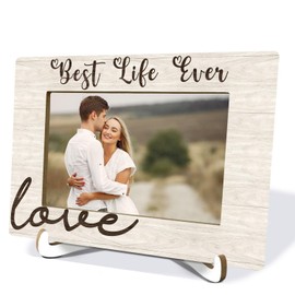 OVAcational Love Picture Frame 4x6, Best Life Ever Photo Frame, Love Gifts for Her Him Girlfriend Boyfriend Wife Husband