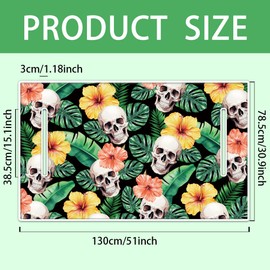 ORIGACH Skull Floral & Leaves Golf Cart Seat Covers, Comfortable Cooling Golf Cart Blanket Towel, 100% Microfiber, Fits EZGO, Club Car, and More 2-Seat Golf Carts, 51x31inch