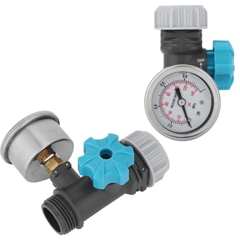 G3/4in Adjustable Water Pressure Regulator Valve with Pressure Gauge Greenhouse