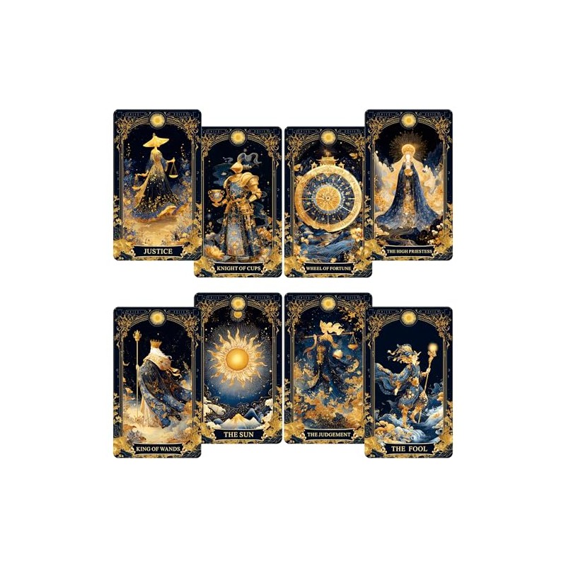 Celestial Tarot Deck, Unique Tarot Cards for Beginners with Blue