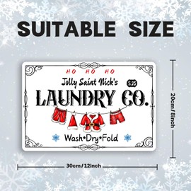Christmas Laundry Co Metal Sign Home Farmhouse Wall Art Decoration 8x12 inch