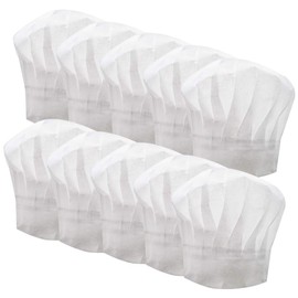 LEFV™ Chef Hat Professional Disposable White Paper Cooker Chef's 11.5 inch Tall Hats for Home Kitchen Cooking Food Serve Restaurants Works Set of 10