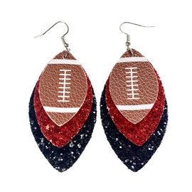 Football Earrings for Women Leather Football Drop Earring Colorful Sports Earrings Trendy Football Jewelry Gifts for Football Fan