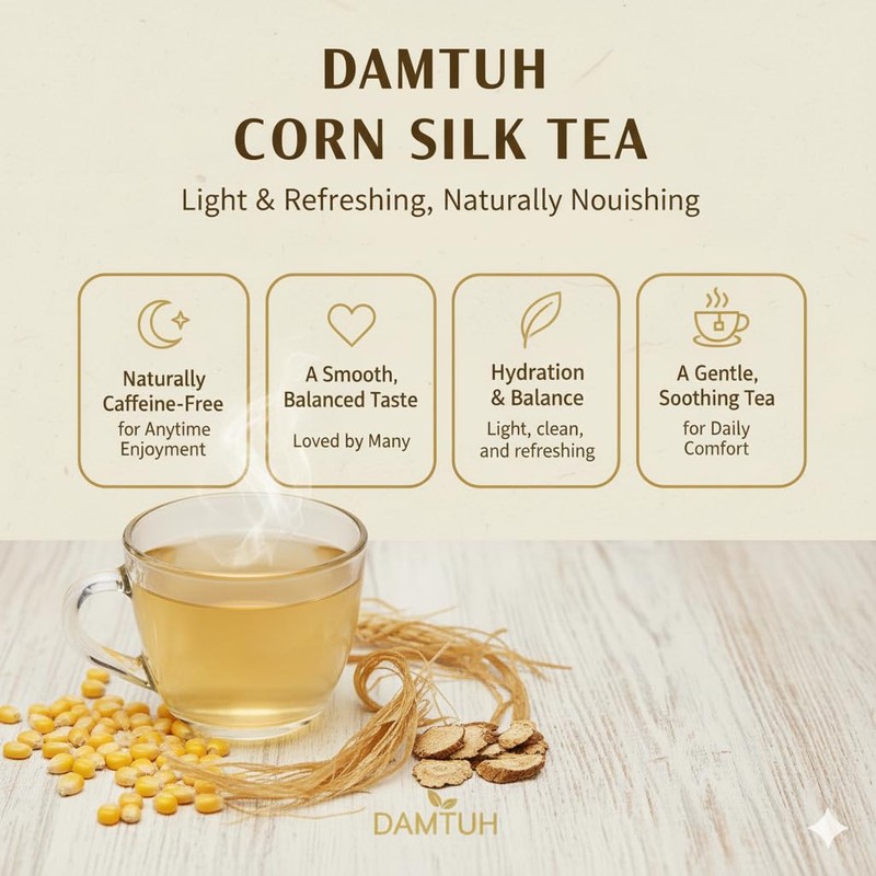 Damtuh Corn Silk Tea – Nutty & Refreshing, Caffeine-Free Herbal