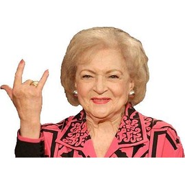 LA STICKERS Betty White Rock On - Sticker Graphic - Auto, Wall, Laptop, Cell, Truck Sticker for Windows, Cars, Trucks