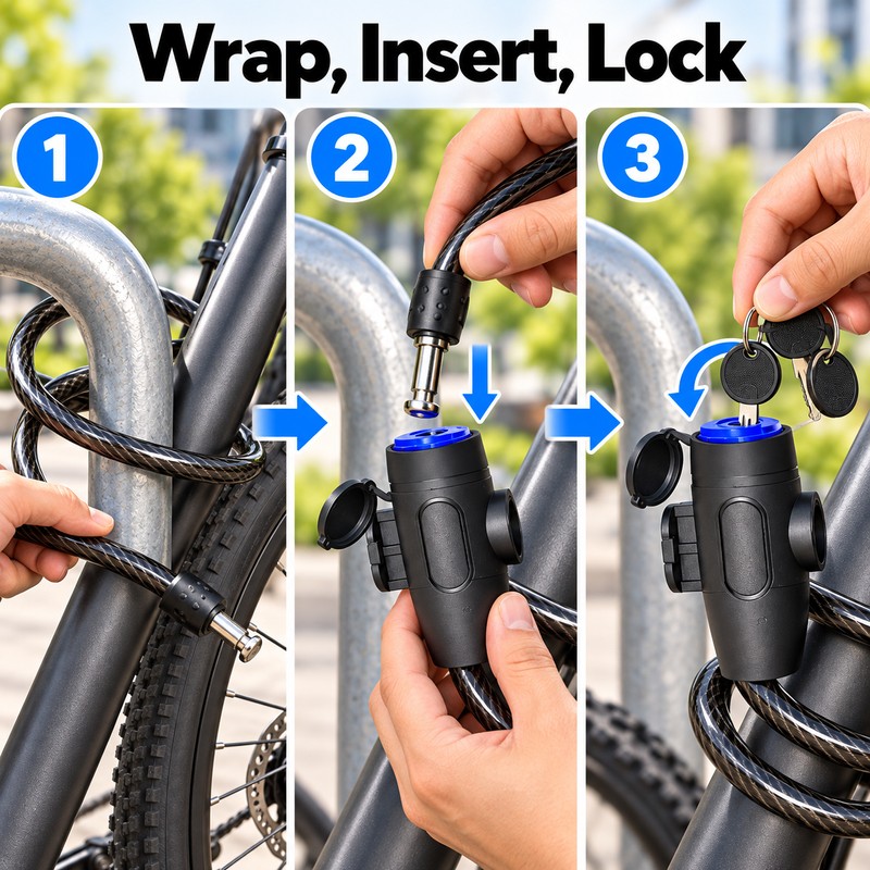 Bicycle Bike Lock Anti-Theft Steel Cable – Portable Security Lock