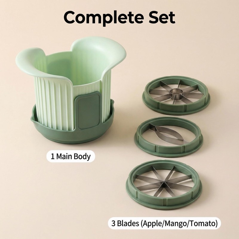 Heavy Duty Apple Slicer Corer - 8-Blade Stainless Steel Fruit