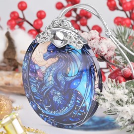 Beautiful Irina Dragon Christmas Ornament, Stained Glass Hanging Ornament, Christmas Tree Ornaments, Christmas Decoration, Holiday Ornament, Beautiful Irina Dragon Home Decor, Gift Exchange, Gift Idea