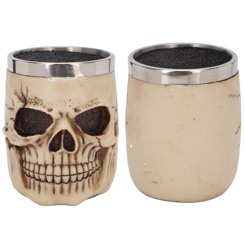 Barber Scissors Holder Skull Shape Stainless Steel Resin Removable Stylish