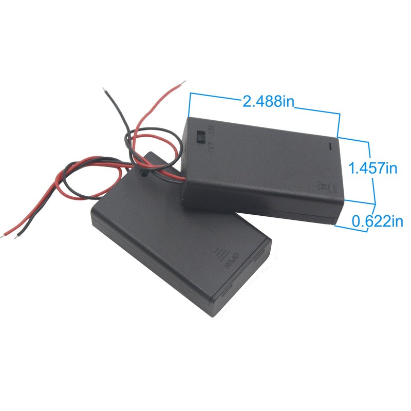 LAMPVPATH (Pack of 3) 3 AAA Battery Holder with Switch,