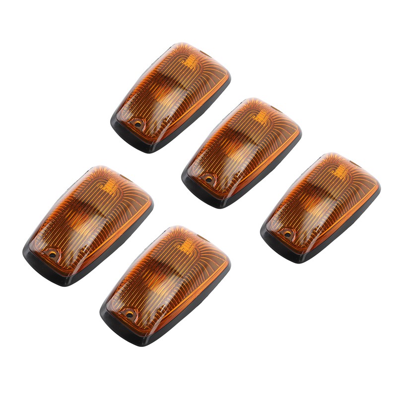 5Pcs Cab Marker Light Weatherproof Amber Teardrop Cab Top Running