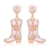 Beaded Cowgirl Boot Earring Western Cowboy Boots Earrings for Women Boho Rhinestone Beads Shoes Dangle Drop Earrings Y2k Jewelry Party Gift, beads, No Gemstone