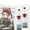 925 Sterling Silver Tanjiro Earrings,Anime Cosplay Tanjiro Black Earrings Ear