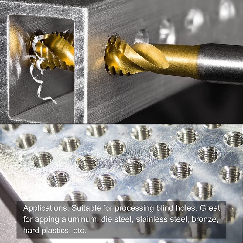 TA-VIGOR Spiral Flute Tap M6, Metric Machine Threading Tap H2