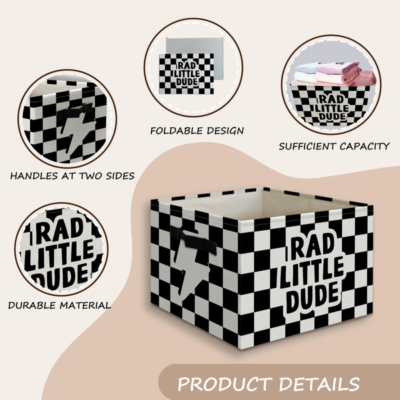 JUIOEIU Rad Little Dude Boy Foldable Storage Bins Box with