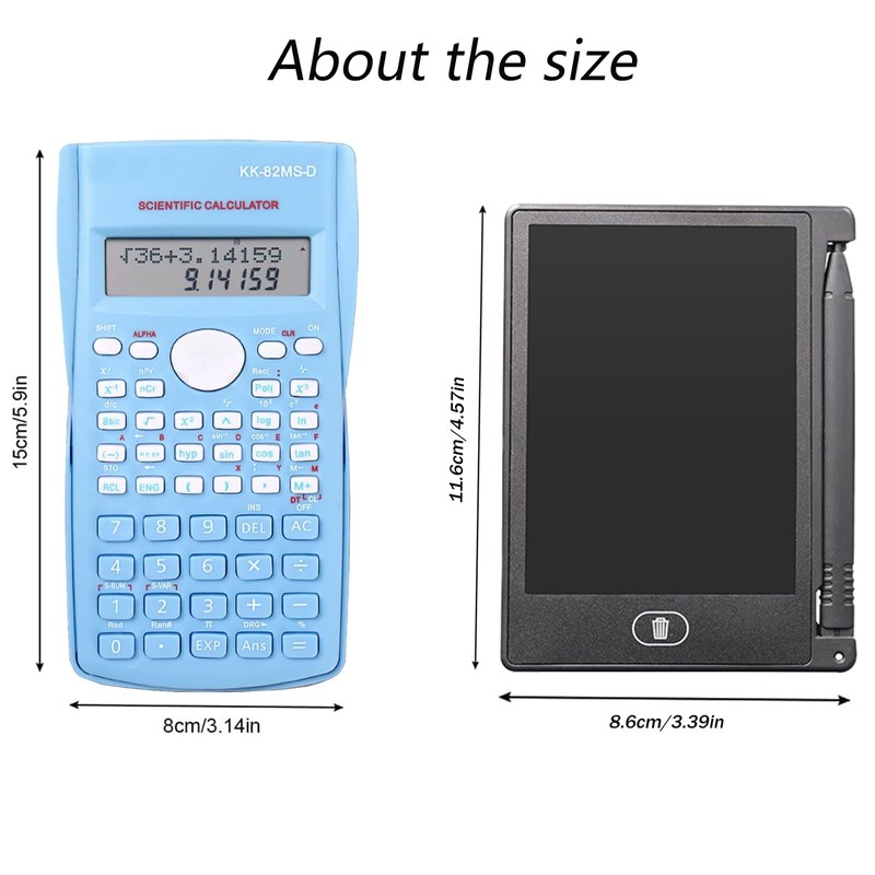 KK-82MS-D Portable Scientific Calculator with 4.4 Inch LCD Erasable Writing