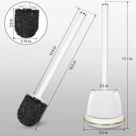 NairSnow Gold Toilet Brush and Holder Set 2 Pack,Toilet Bowl Brush with Long Handle, Easy to Assemble of Compact Toilet Scrubber, Gold Toilet Brush Set with Have Vent, Gold Bathroom Accessories. 2U