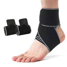 Tobilleras para Esguince Deportiva de 1 par,Tobillera Ortopedica Antideslizante Ajustable,Soporte de Tobillo de compresión transpirable,multitalla para hombre y mujer, aptas para correr,baloncesto,fútbol(Gris)