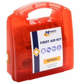 MFASCO First Aid Kit 10 Person Red Plastic MFASCO