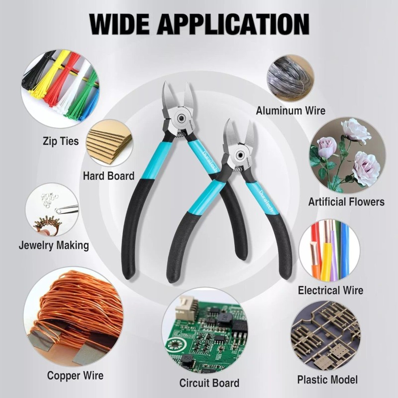 DURATECH 5-Inch and 6-Inch Professional Flush Cutters, Wire Cutters Heavy