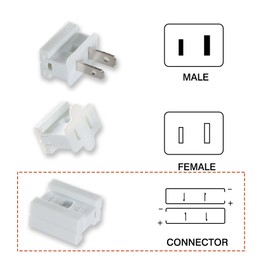 Aniai SPT-2 Wire Connectors White 25PCS - 18AWG Push Quick Wire Cable Connector - Electrical Plug Replacement for Christmas Lighting Decoration