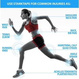 Starktape Kinesiology Tape Bulk for Sensitive Skin, Physio Medical Sports Tape, Kt Tex Gold for Physical Therapy, Knee, Shoulder, Ankle, Wrist, Foot, Back Injury Muscle, Beige