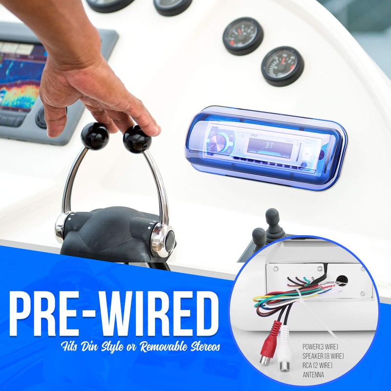 Pyle Durable Universal Marine Stereo Cover - Water Resistant Boat