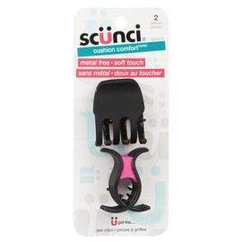 Scunci 93603C 2-Pc Cushion Jaw Clips, 2 Count