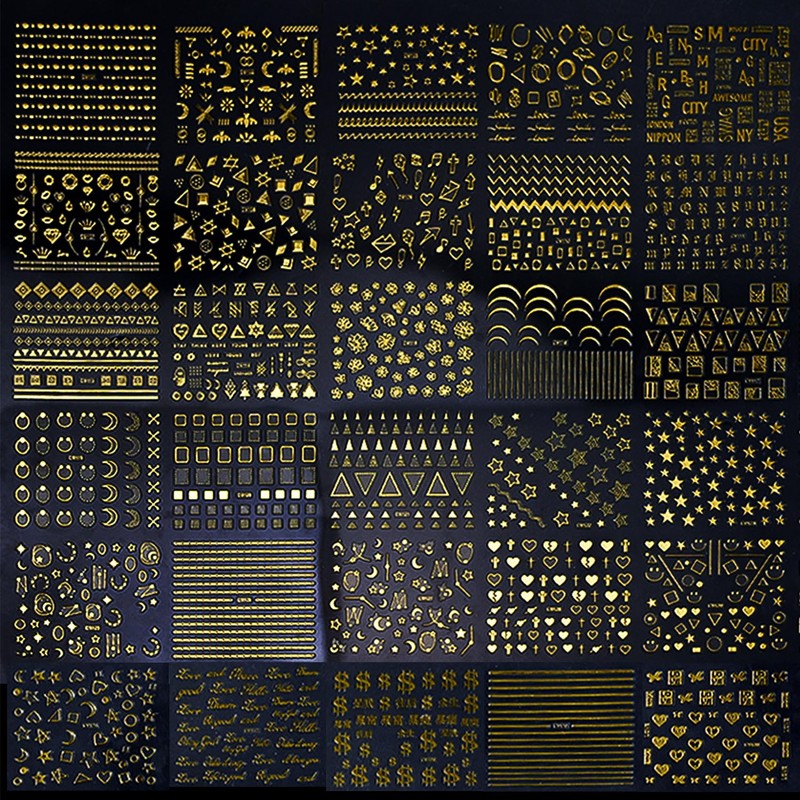IDDFEVE 30 Sheets Moon Star Nail Art Stickers - Minimalism