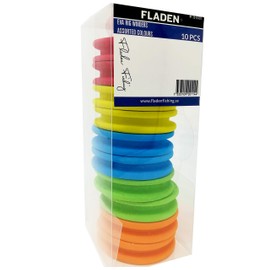 FLADEN Fishing RIG WINDERS Pack of 10 Quality High Density Foam 64mm x 15mm - Assorted Colours to Keep Your Sea and Coarse Fishing Rigs Organised and Tangle Free [19-0407]