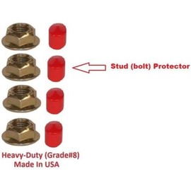 Torque Converter Nuts 3/8"-24 x 0.34 & Stud-Caps/Bolt-Protectors fits Ford A4LD, C3, C4, C5, C6, AOD, E4OD