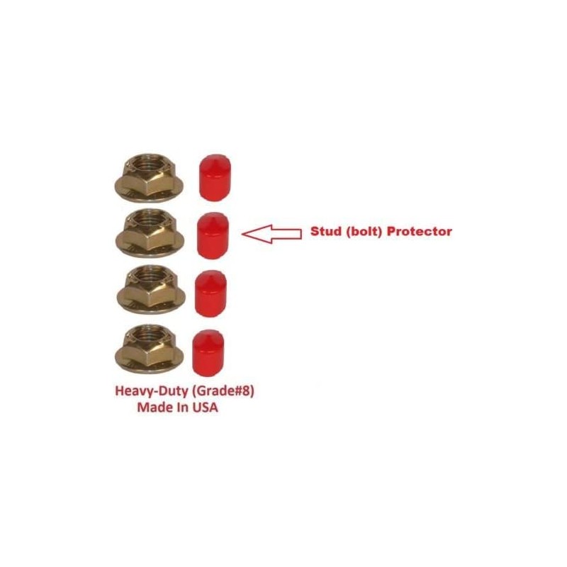 Torque Converter Nuts 3/8"-24 x 0.34 & Stud-Caps/Bolt-Protectors fits Ford