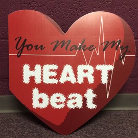 VictoryStore Jumbo Greeting Cards: Huge Valentine's Day Card (Heart Beat), 2 feet x 3 feet Card with Envelope
