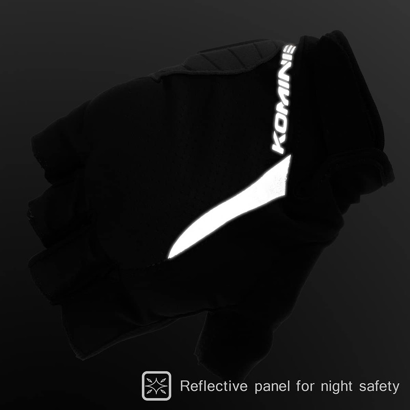 Komine GK-2593 Protective Fingerless Mesh Gloves for Motorcycles Light Grey