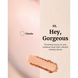 VDL Cheekstain Blusher 06, Hey, Gorgeous - Lightweight Pastel Blush. Velvet Powder Formula - Seamless, Long-Lasting, Natural-Looking Glow (0.21 oz) | K-Beauty