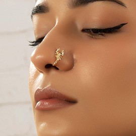 Xmsrn Vintage Scorpion Nose Ring Punk Scorpion Nose Cuff Gothic Scorpion Copper African Nose Ring Gold Fake Non Pierced Nose Ring Jewelry for Women and Girls