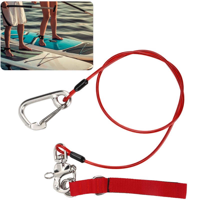 Freediving Lanyard 316 Pro Stainless Steel Safety Rope with Wristband