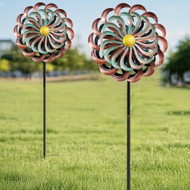 Wind Spinners Outdoor Yard Decor, 78 inch Copper Wind Spinners for Outdoor Lawn Patio Decoration Yard and Garden Decor Pinwheels Wind Sculptures & Spinners