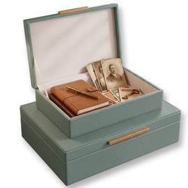 Decorative Storage Boxes with Lids Set-2 Store Photos, Letters Memory Box